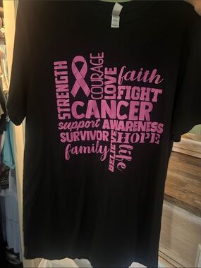 Pink Ribbon Cancer Awareness Kids T-Shirt - Black